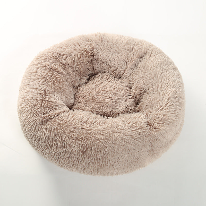 Pet Cat Bed Dog Bed, 5 Sizes for Small Medium Large Pet Cats Dogs, Round Donut Cat Beds for Indoor Cats, Anti-Slip Marshmallow Dog Beds, Multiple Colors (40cm-15.7‘’, Blue)
