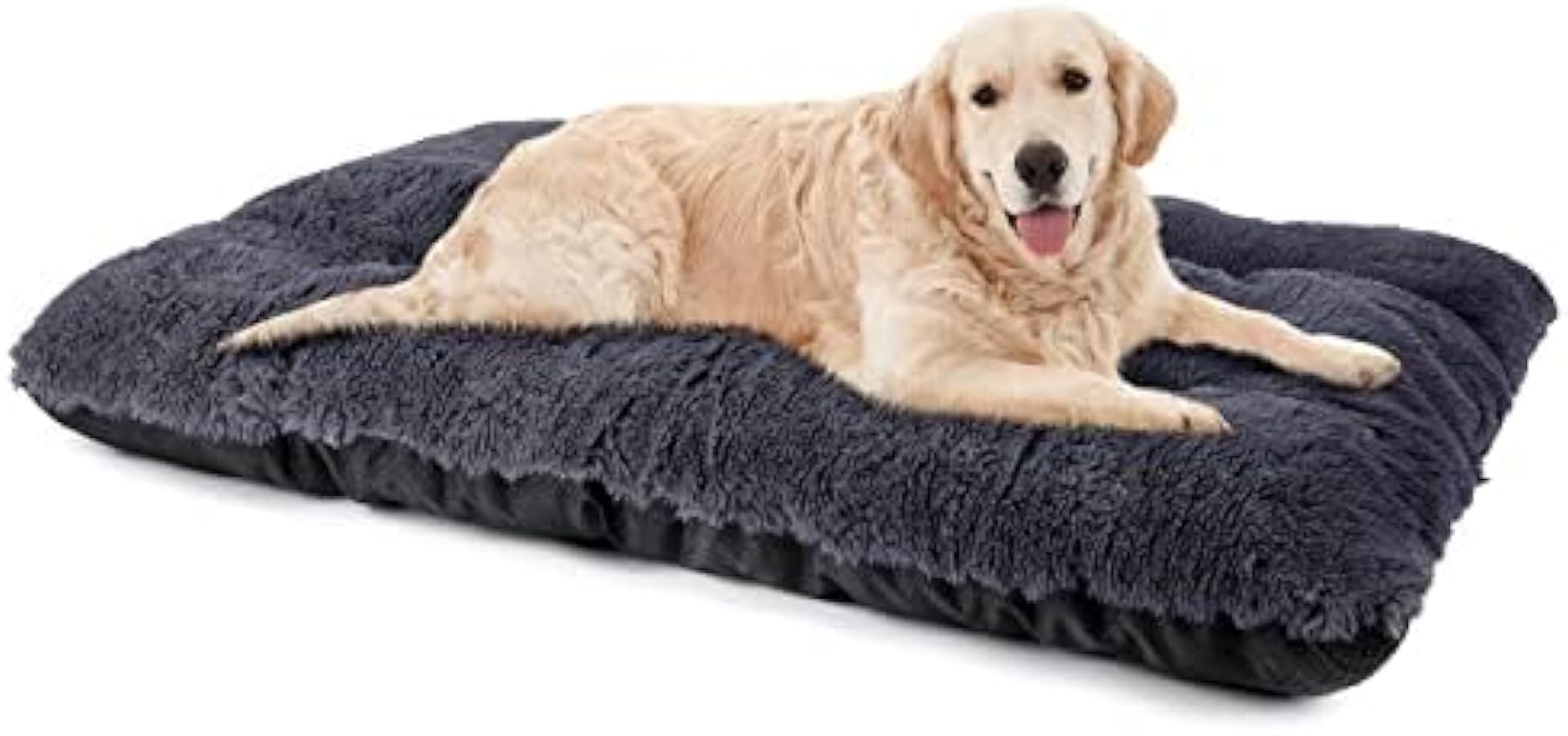 Large Dog Bed Crate Pad, Washable Dog Beds Fluffy Soft Kennel Pad Pet Sleeping