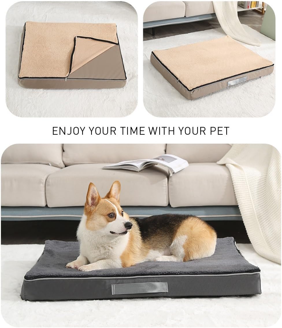 Dog Bed Memory Foam pet mat Warm, Comfortable, and Breathable pet Bed Waterproof mat Fully Removable and Washable cat mat Dog beds