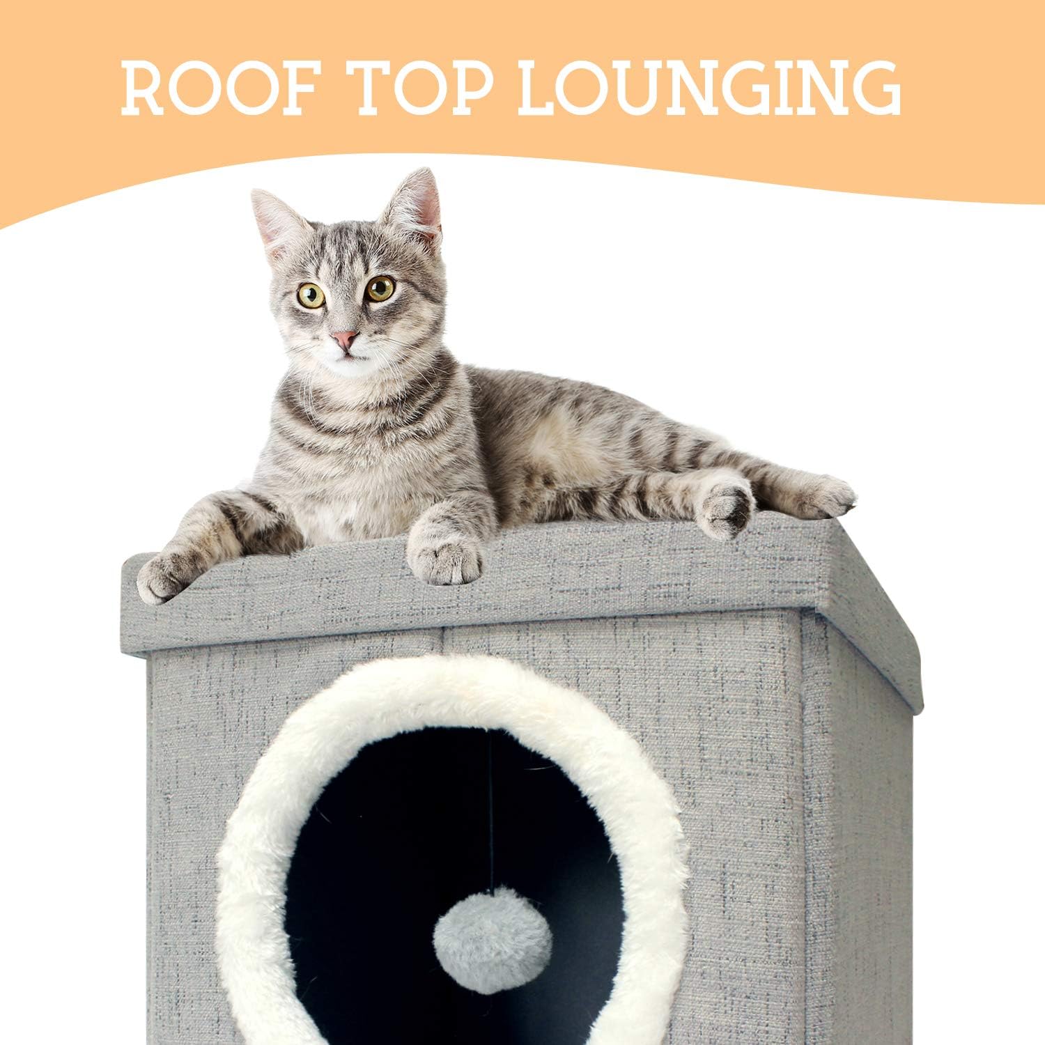 Pet Supply 2 Level Cat House - Modern Cat Condo & Kitten Bed