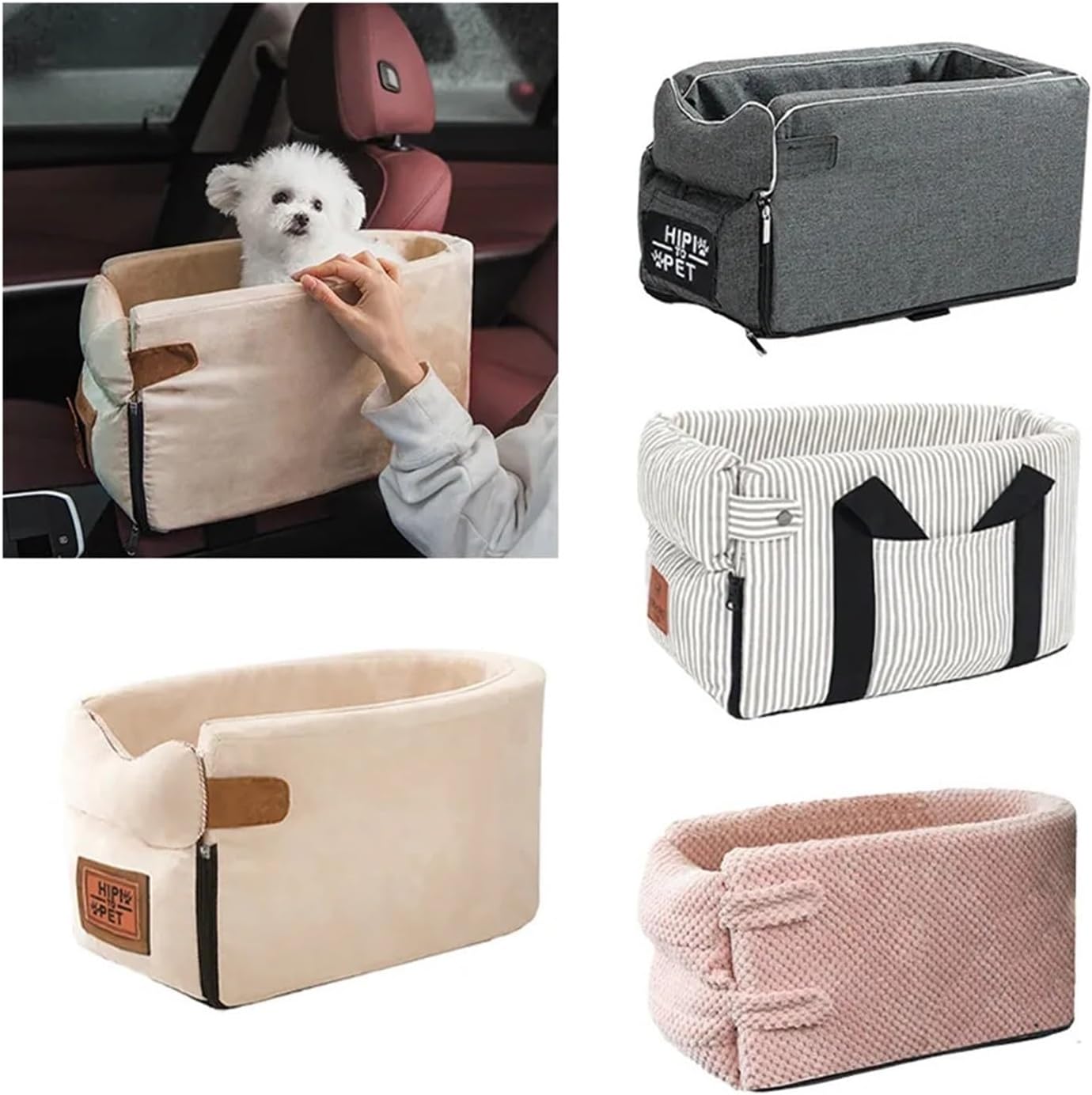 Pet Supplies Pet Car Seat Dog Cat Car Seat Portable Pet Chair Pet Safety Seat for Puppies Cats Pet Travel Seat Pet Supplies Dog Habitat Bed (Color : Dot)