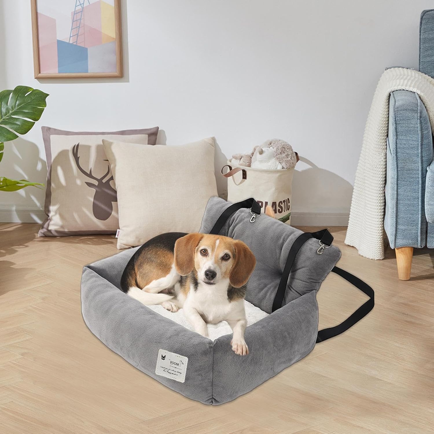 Pet Car Seat Carrier,Travel Safety Dog Bed with Handles