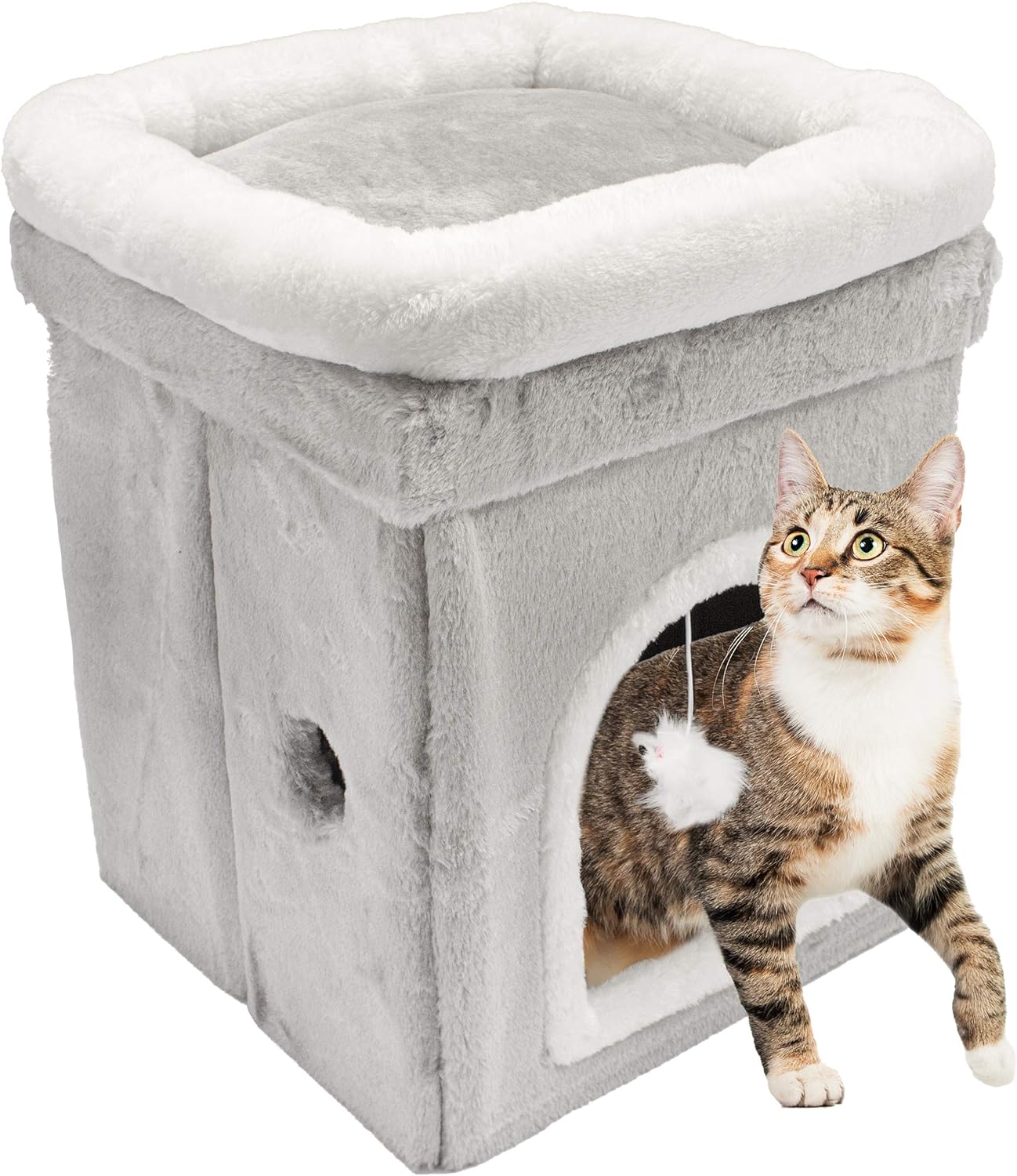 Pet Supply 2 Level Cat House - Modern Cat Condo & Kitten Bed