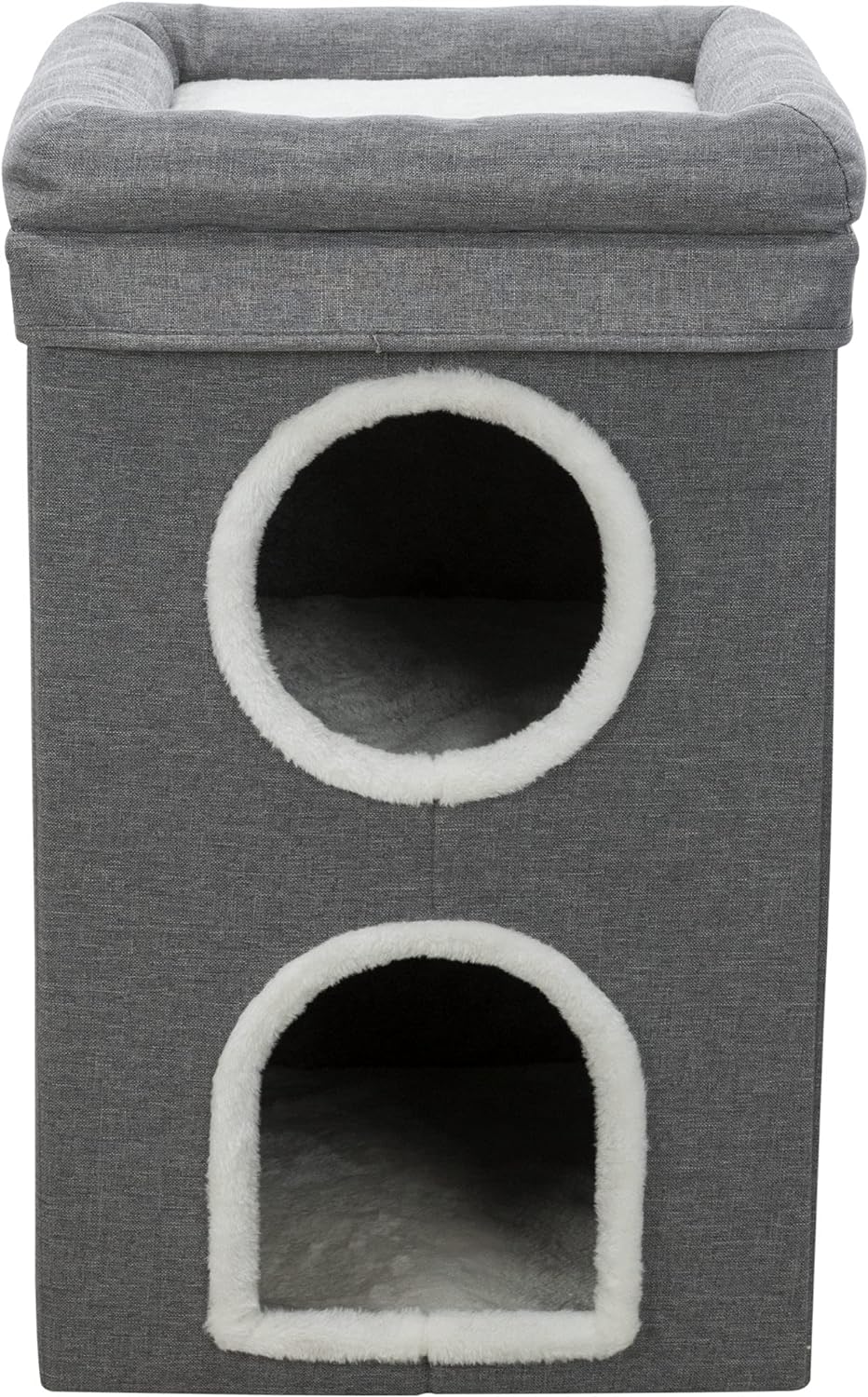 Cat Condo | 2-Story Condo Tower | Scratching Surface | Foldable for Easy Storage | Gray