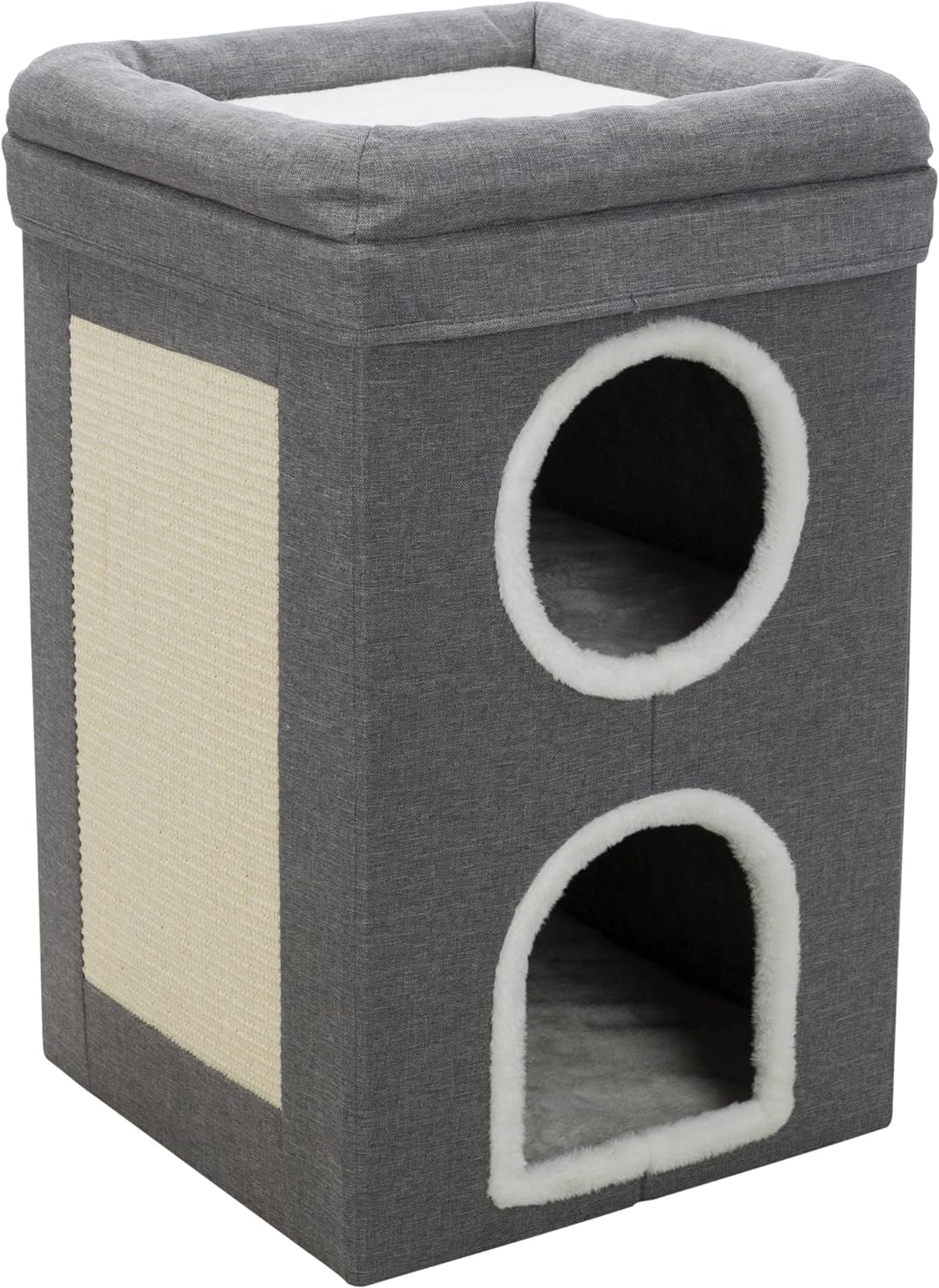 Cat Condo | 2-Story Condo Tower | Scratching Surface | Foldable for Easy Storage | Gray