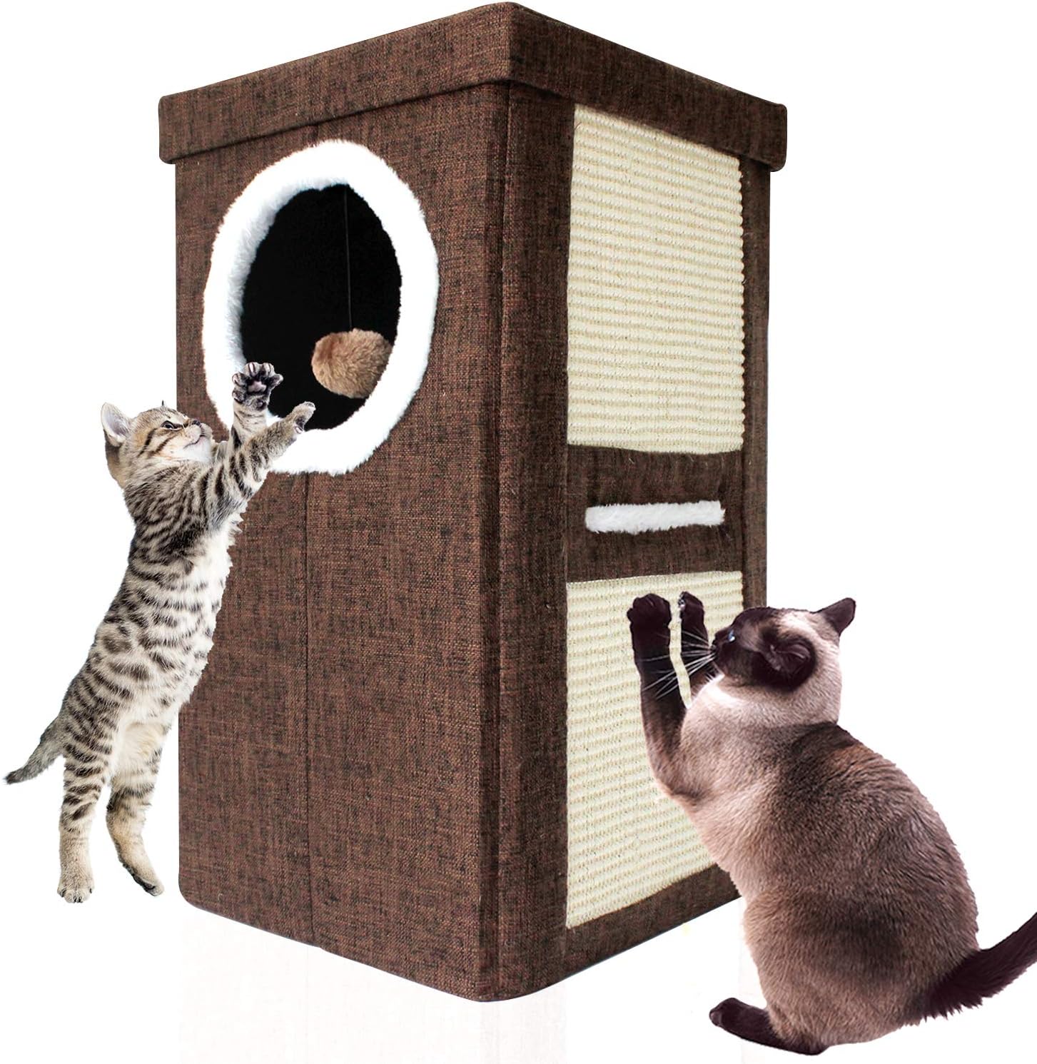 Pet Supply 2 Level Cat House - Modern Cat Condo & Kitten Bed