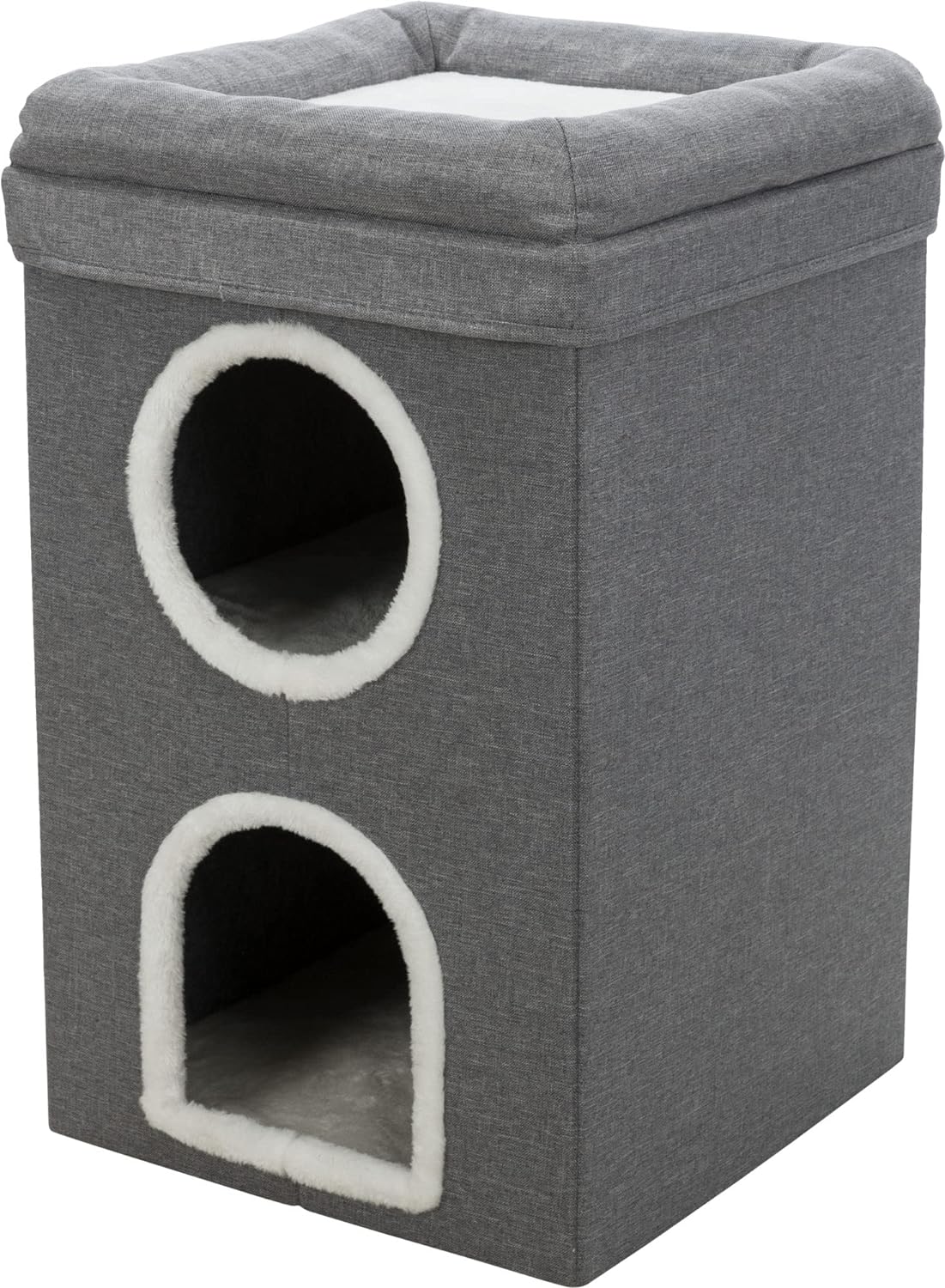 Cat Condo | 2-Story Condo Tower | Scratching Surface | Foldable for Easy Storage | Gray