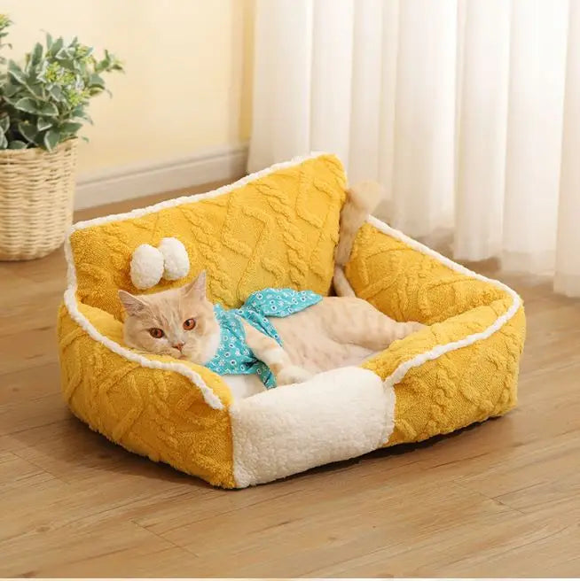 Cat nest bed Plush patterns dog bed cats small cute luxury dog pet bed nest washable dog bedding