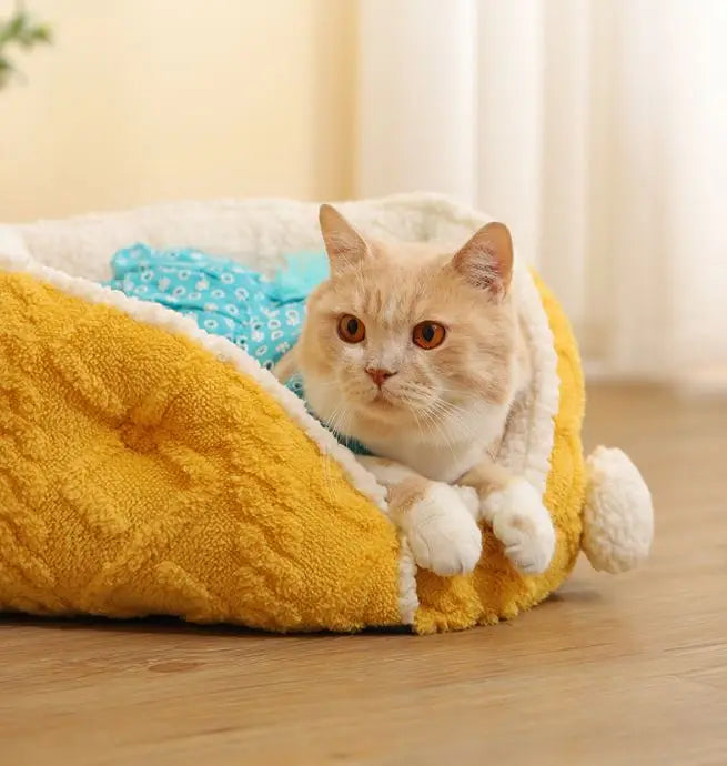 Cat nest bed Plush patterns dog bed cats small cute luxury dog pet bed nest washable dog bedding