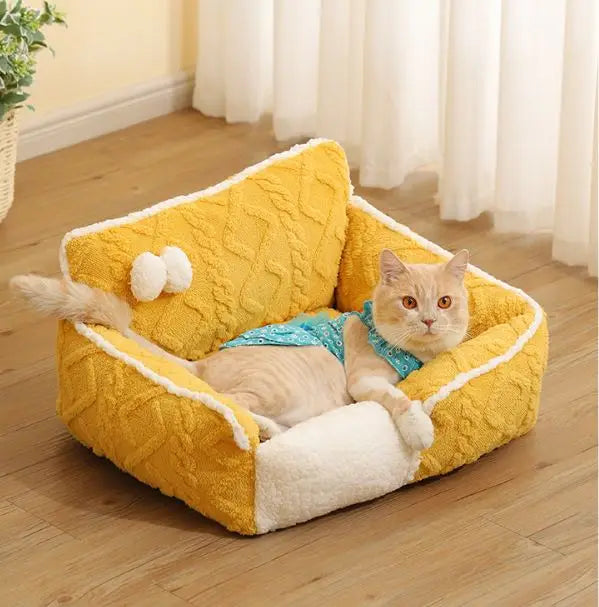 Cat nest bed Plush patterns dog bed cats small cute luxury dog pet bed nest washable dog bedding