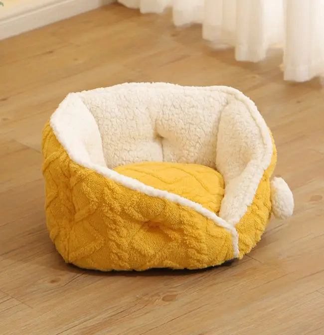 Cat nest bed Plush patterns dog bed cats small cute luxury dog pet bed nest washable dog bedding