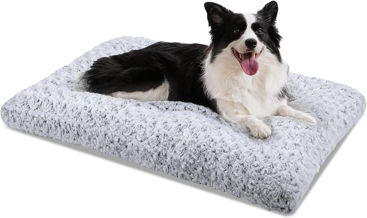 Washable Dog Bed Deluxe Plush Dog Crate Beds Fulffy Comfy Kennel Pad Anti-Slip Pet Sleeping Mat for Large