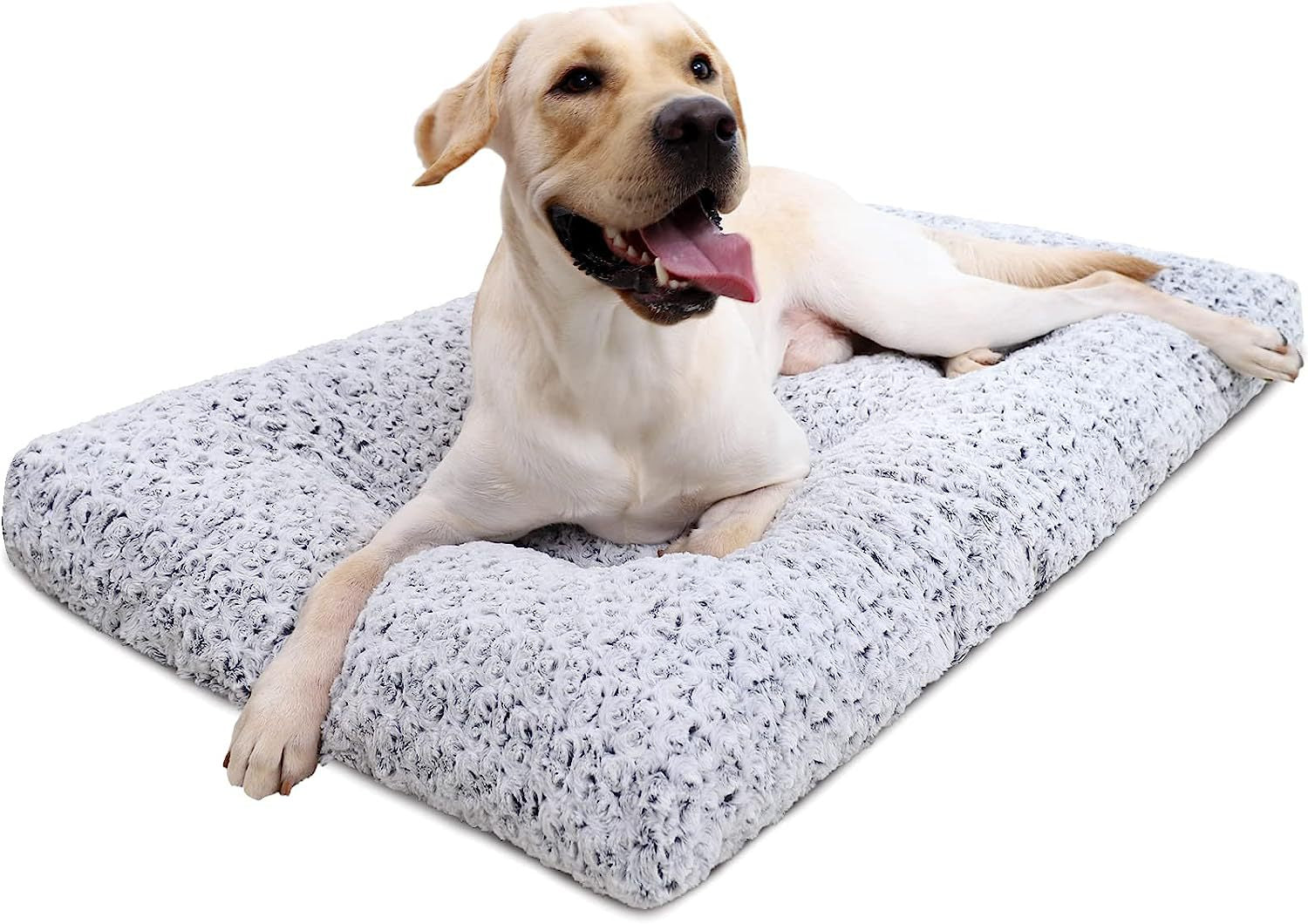 Washable Dog Bed Deluxe Plush Dog Crate Beds Fulffy Comfy Kennel Pad Anti-Slip Pet Sleeping Mat for Large