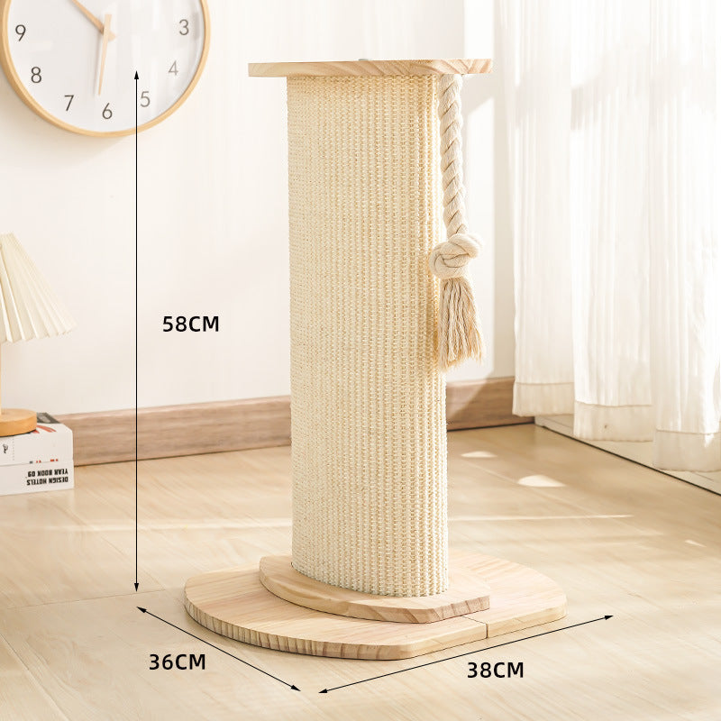 Cat Scratching Post, Cat Scratcher, 4-in-1 Premium Sisal Scratching Pad and Paper Rope Scratching Post with Interactive Track Toys and Dangling Plush Ball for Indoor Cats